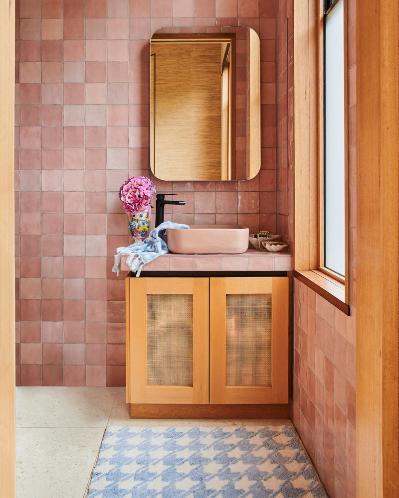 Houndstooth Blue Bath Mat