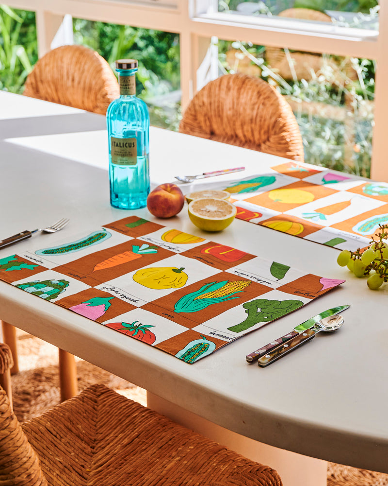 Vegie Box Linen 4P Placemat Set