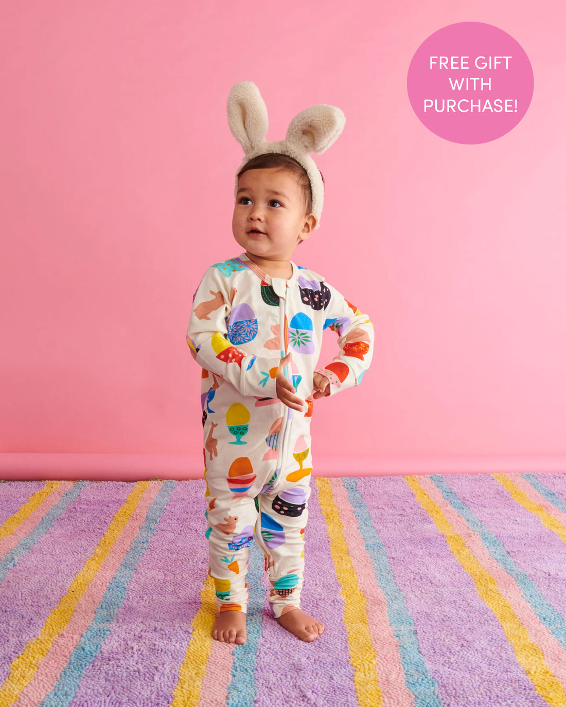 Hippity Hop White Organic Long Sleeve Zip Romper