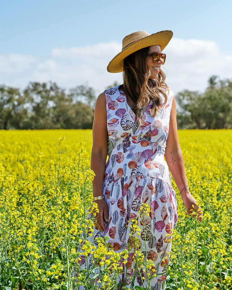 Seashore Linen Crossover Dress