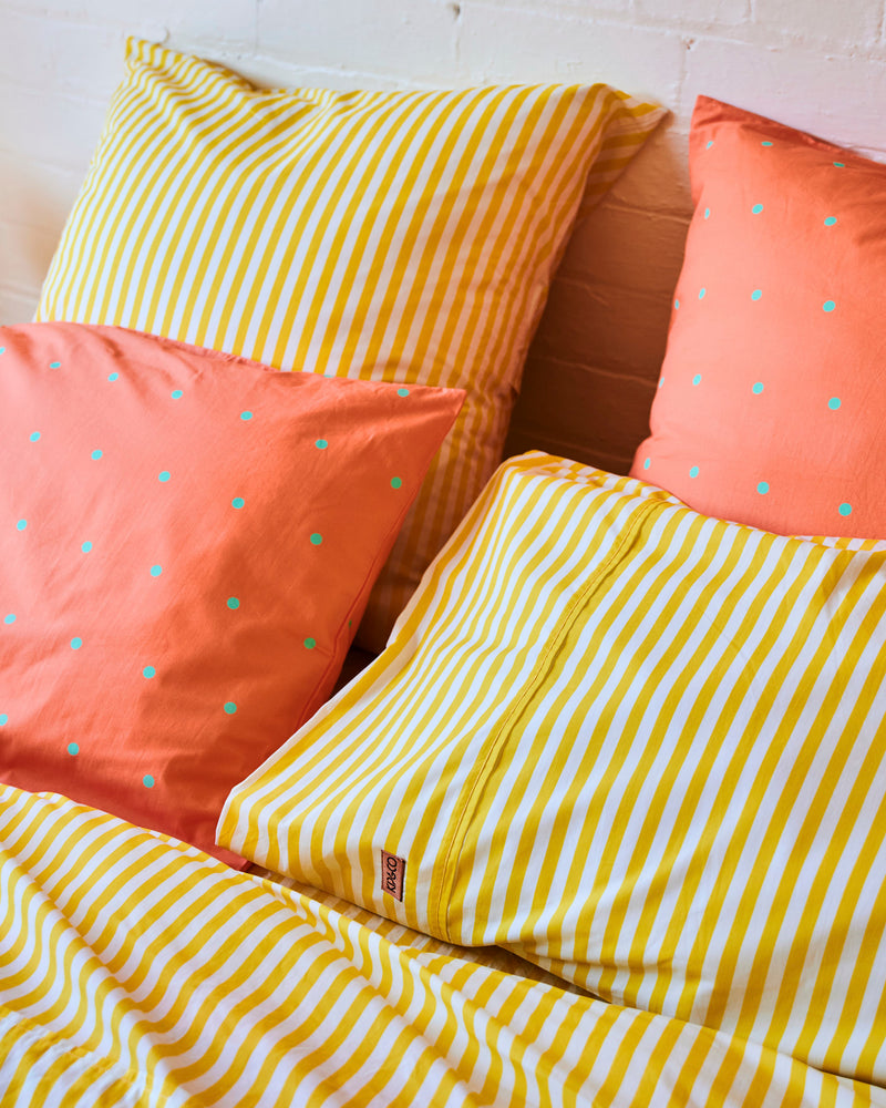 Polkadot Peachy Organic Cotton European Pillowcases