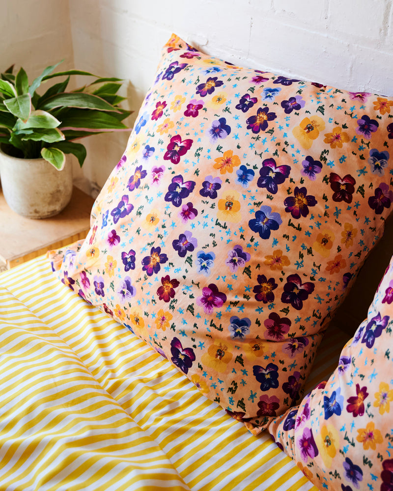 Pansy Organic Cotton European Pillowcases