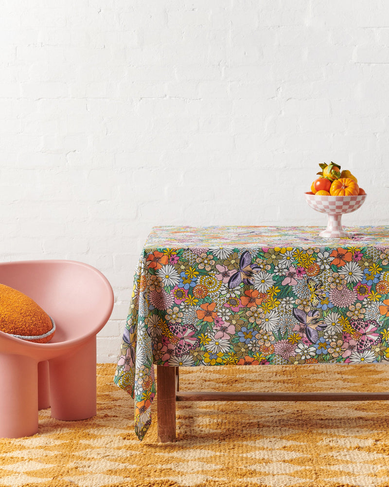 Bliss Floral Linen Tablecloth