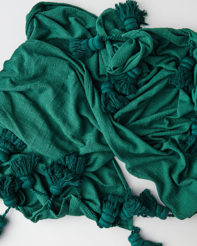 Evergreen Tassel Throw