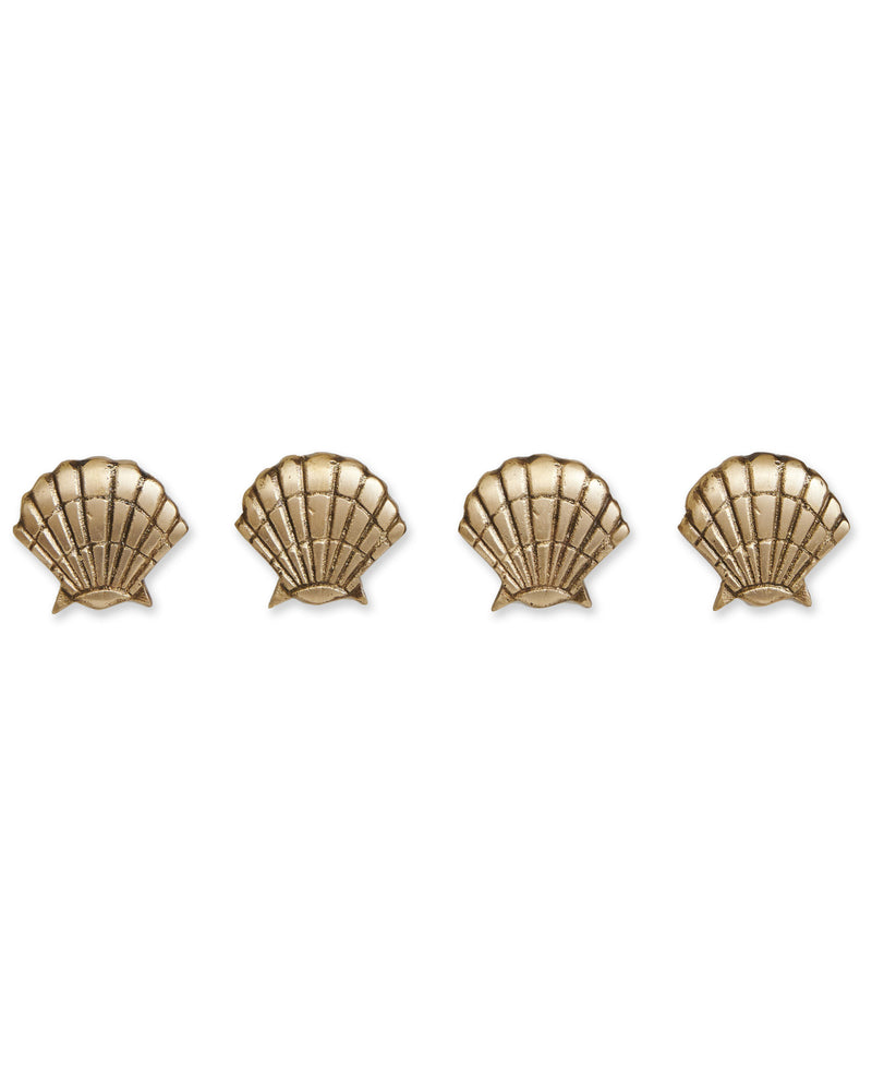 Shell Brass 4P Napkin Rings