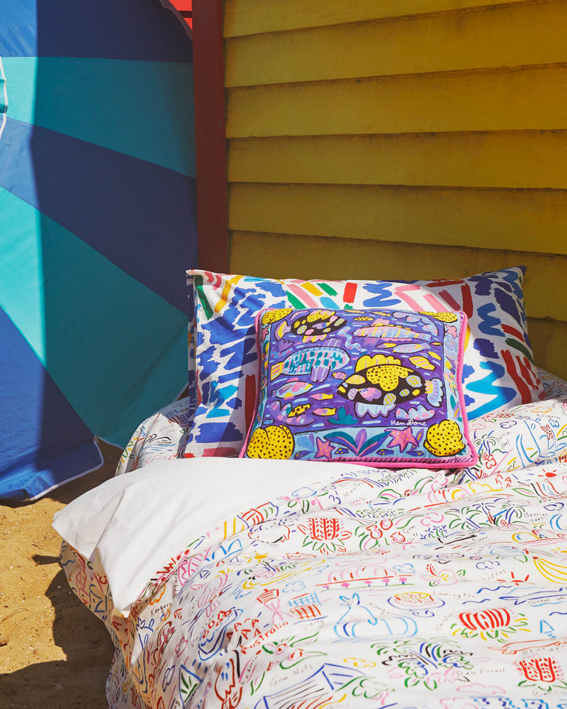 Kip&Co X Ken Done Animals and Icons Organic Cotton Quilt Cover