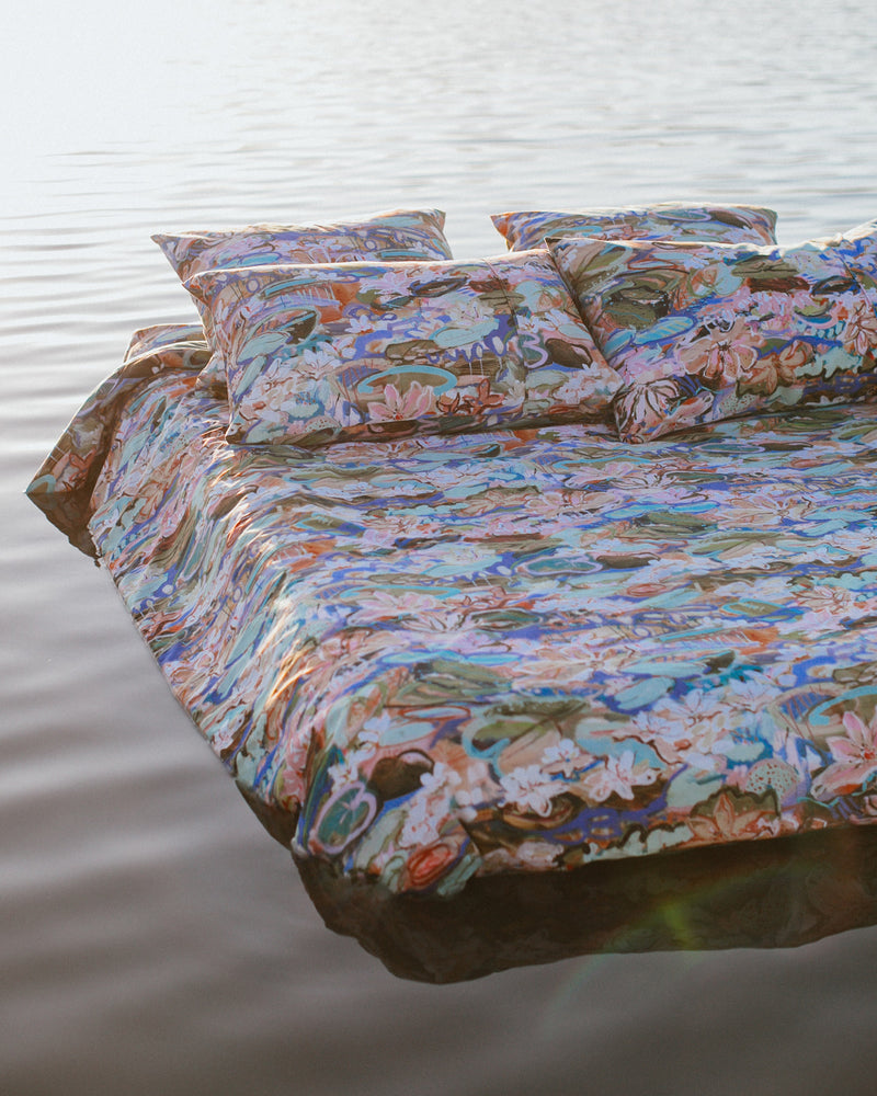 Kip&Co x Kezz Brett Waterlily Waterway Organic Cotton Quilt Cover