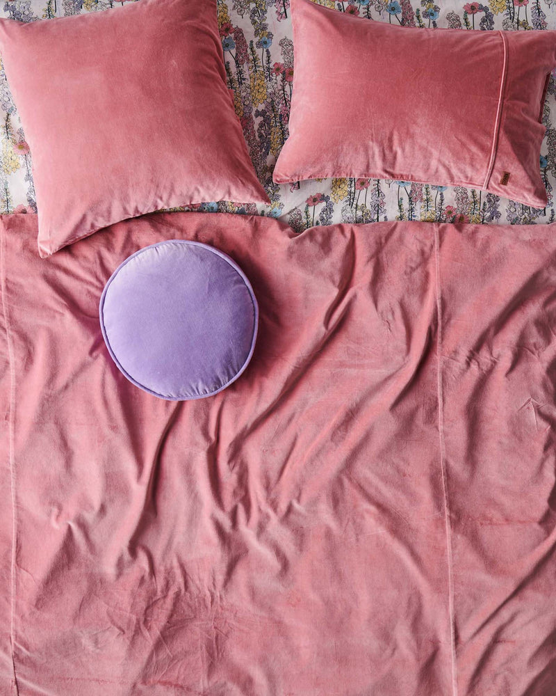 Dusty Rose Velvet Quilt Cover