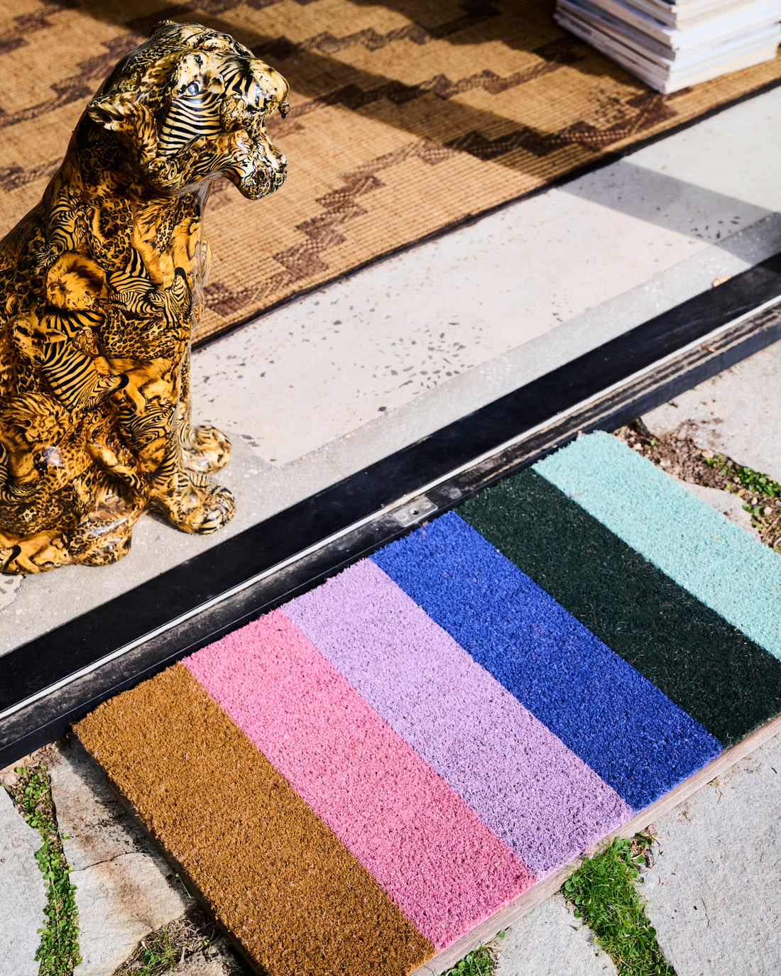 Happy Stripe Coir Door Mat