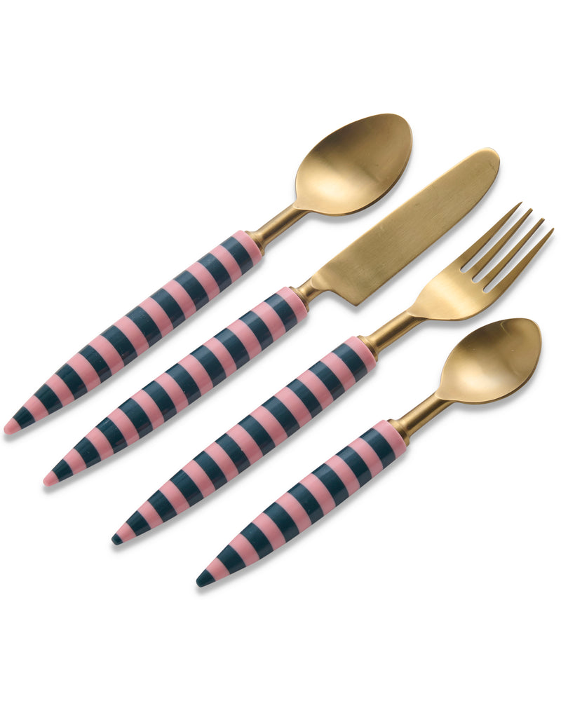 Florence Stripe Brasserie Cutlery Set Of 8