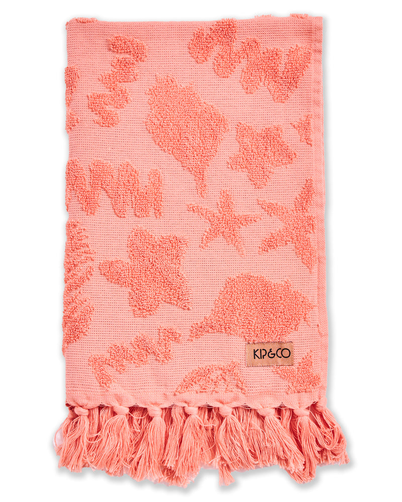 Peach Rock Pool Terry Hand Towel