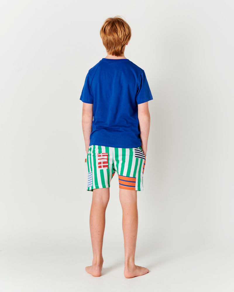 Stripe On Stripe Teen Organic Cotton Short Sleeve Tee & Short Pyjama Set