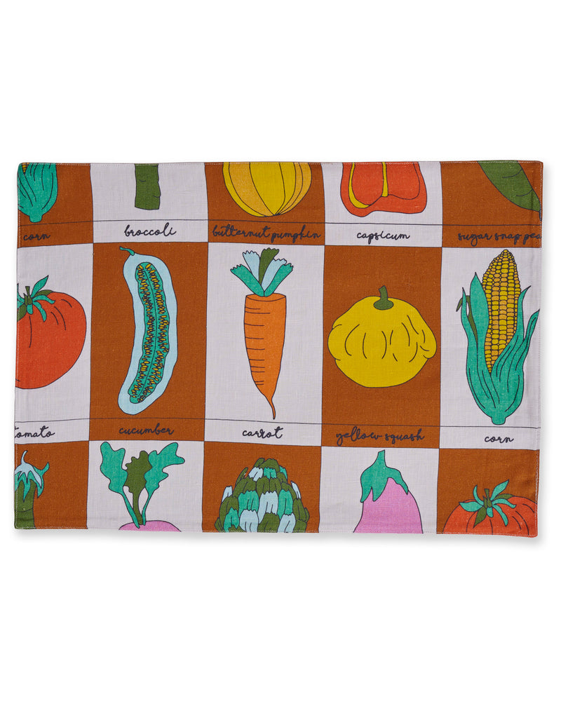 Vegie Box Linen 4P Placemat Set