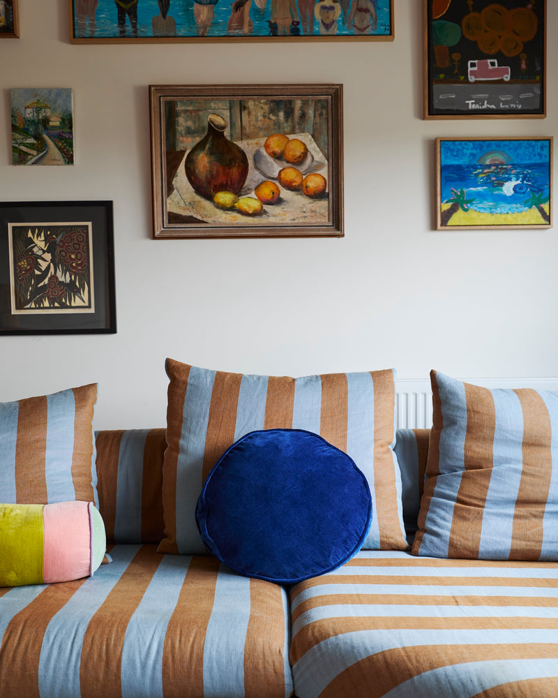 Ocean Velvet Pea Cushion