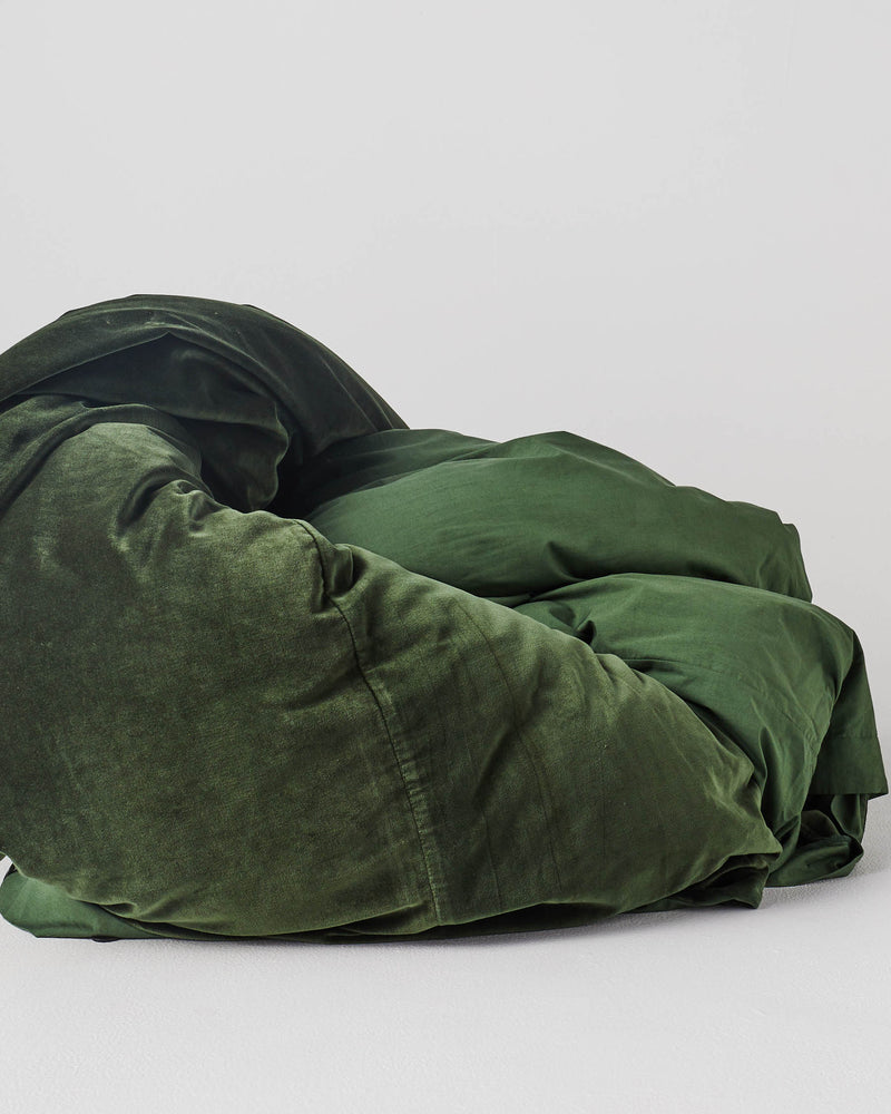 Kombu Green Velvet Quilt Cover