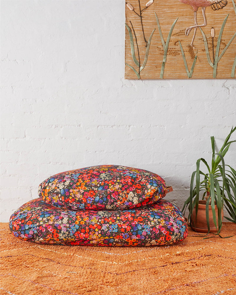 Forever Floral Black Dog Bed