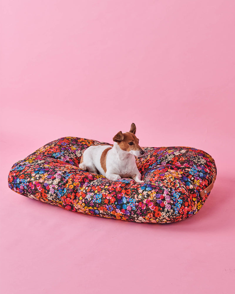 Forever Floral Black Dog Bed