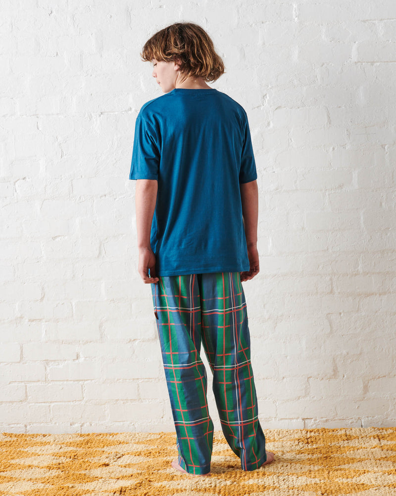 Tartan Fun Teen Organic Cotton Tee & Pant Pyjama Set