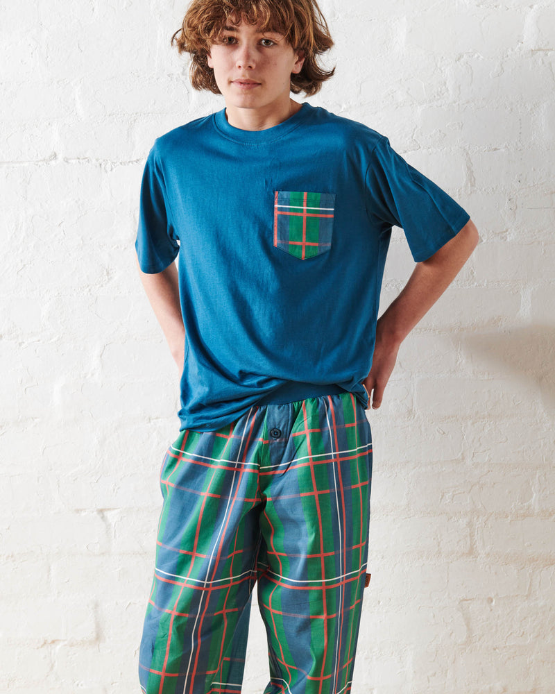 Tartan Fun Teen Organic Cotton Tee & Pant Pyjama Set