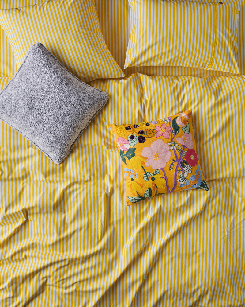 Limoncello Stripe Organic Cotton Flat Sheet