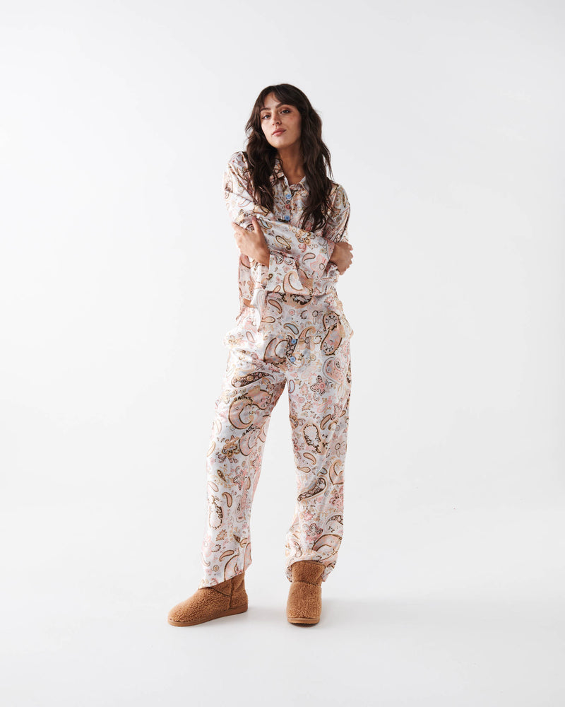 Paisley Paradise Eco Satin Long Sleeve Shirt & Pant Pyjama Set