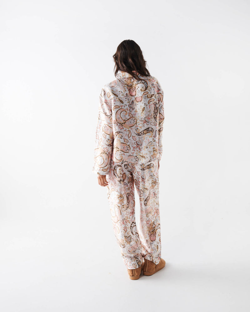 Paisley Paradise Eco Satin Long Sleeve Shirt & Pant Pyjama Set