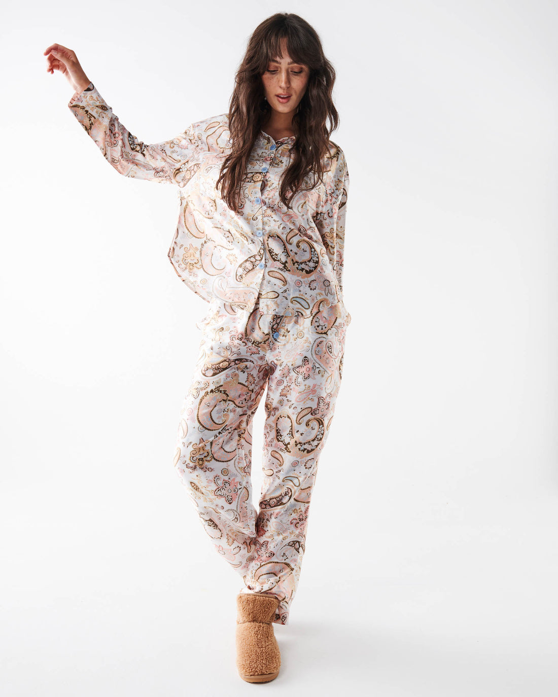 Paisley Paradise Eco Satin Long Sleeve Shirt & Pant Pyjama Set