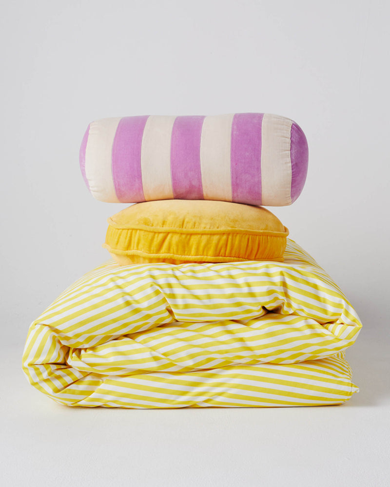 Limoncello Stripe Organic Cotton Quilt Cover