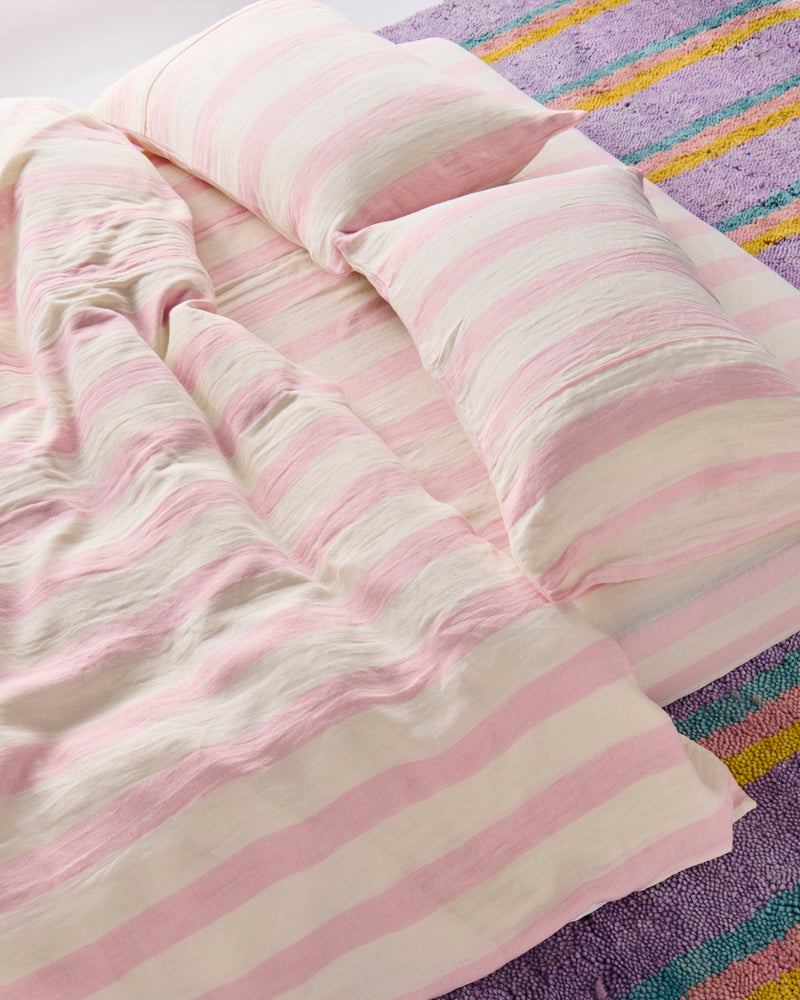 Candy Stripe Linen Fitted Sheet