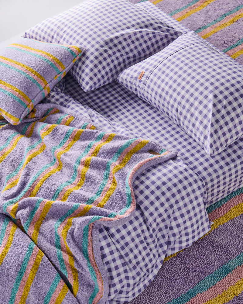 Lilac Gingham Organic Cotton Pillowcases