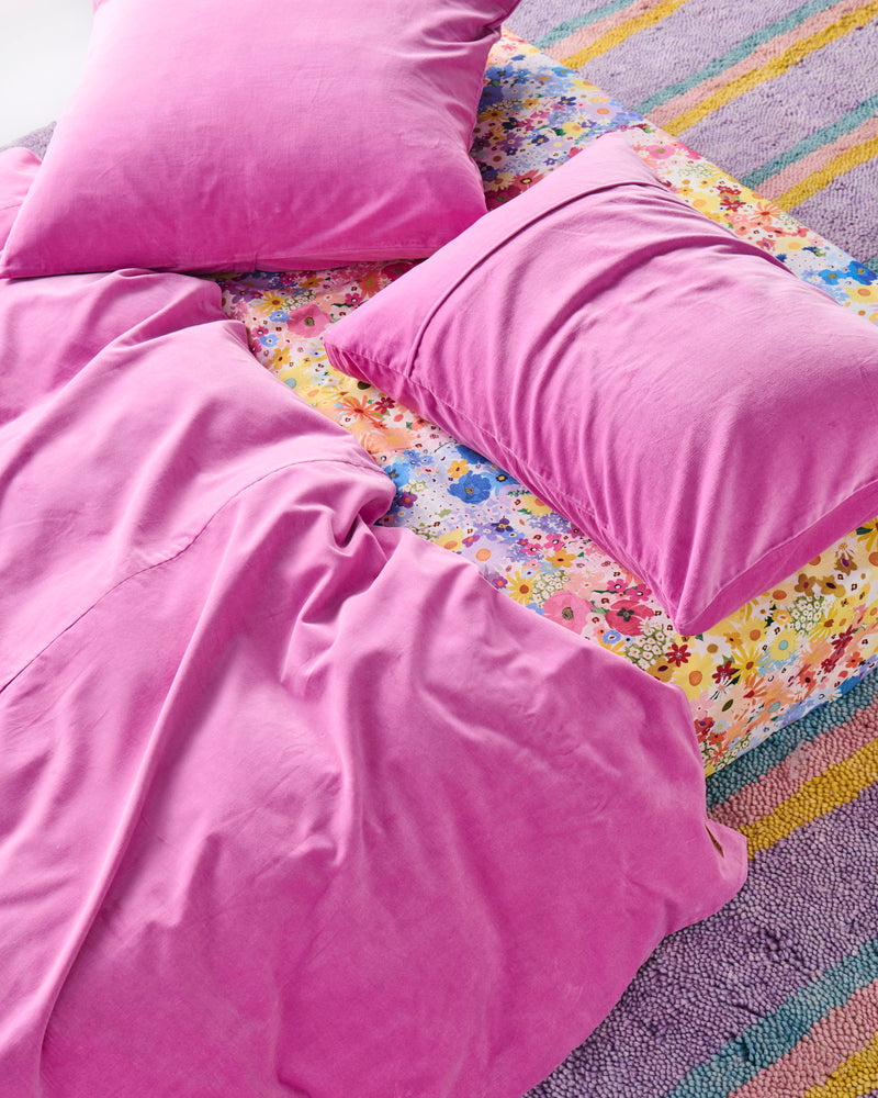 Super Pink Velvet European Pillowcases