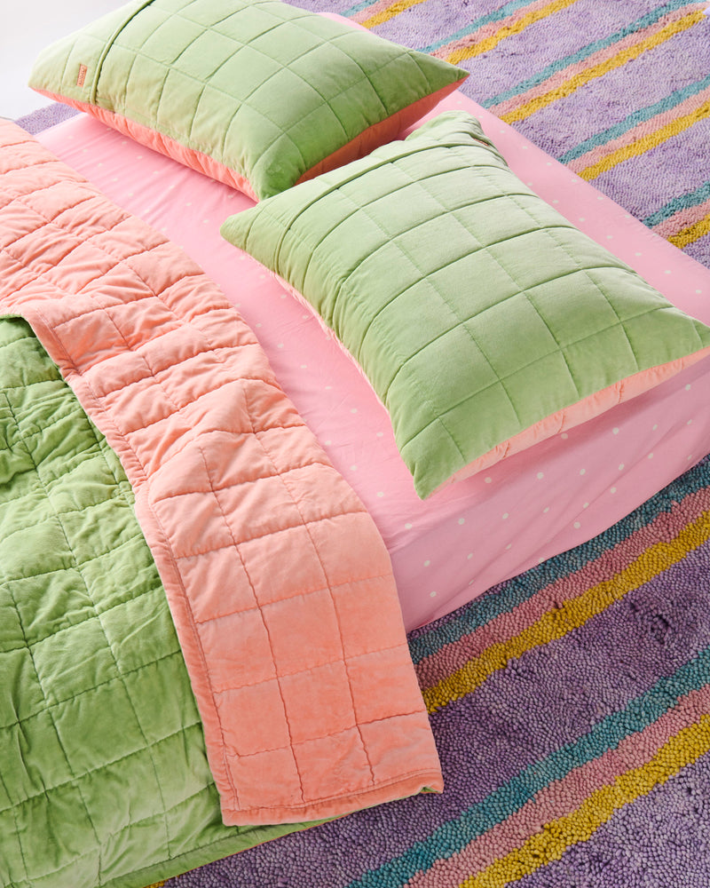 Peach Nile Velvet Quilted Pillowcases