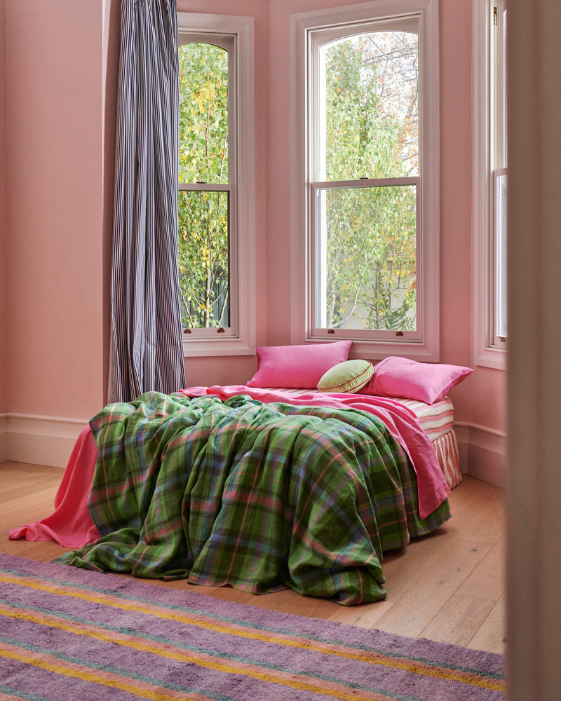 Aurora Pink Linen Pillowcases