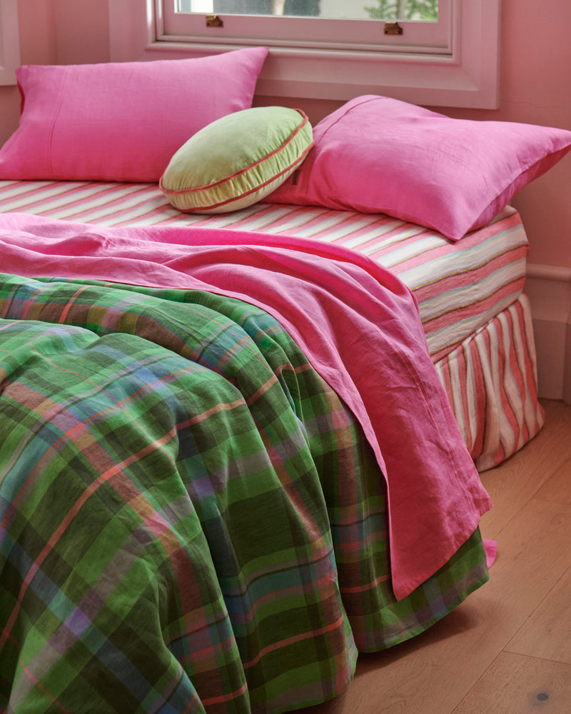 Aurora Pink Linen Pillowcases