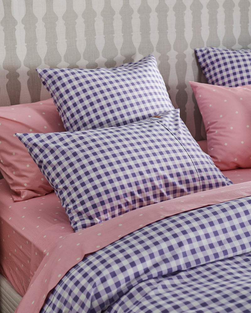 Lilac Gingham Organic Cotton Pillowcases