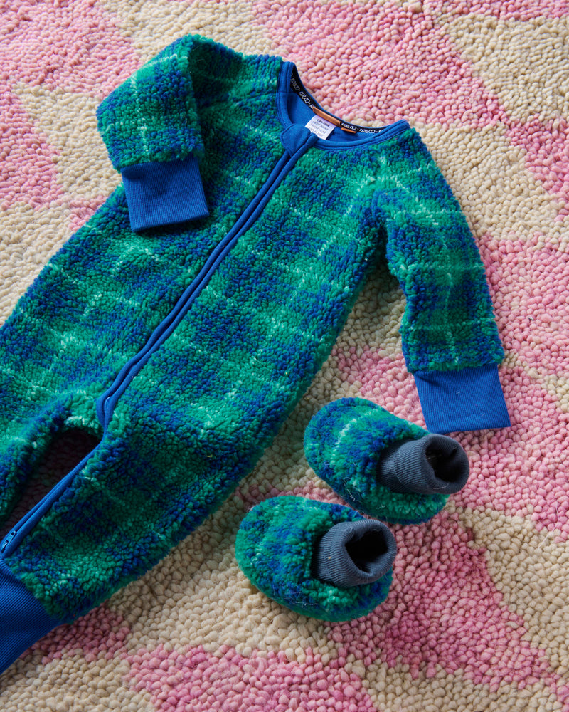 Wilderness Tartan Sherpa Long Sleeve Zip Romper