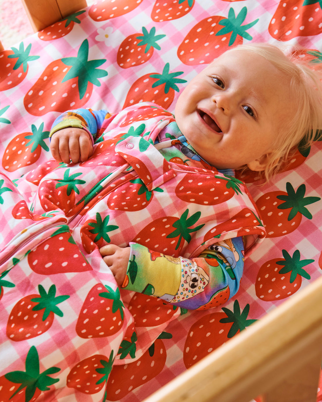 Strawberry Jam Organic Cotton Baby Fitted Sheet