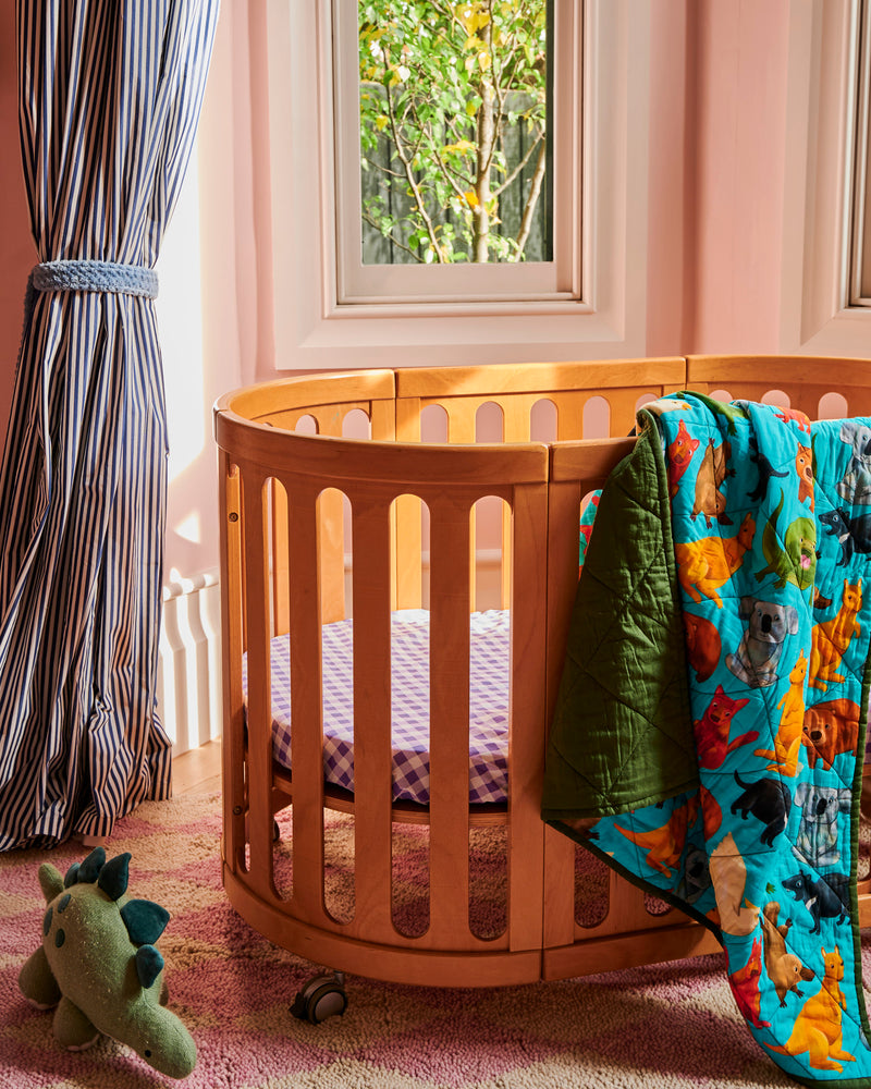 Home Among The Gum Trees Quilted Cot Bedspread