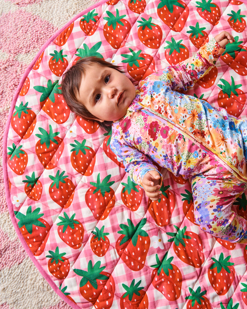 Strawberry Jam Quilted Baby Play Mat