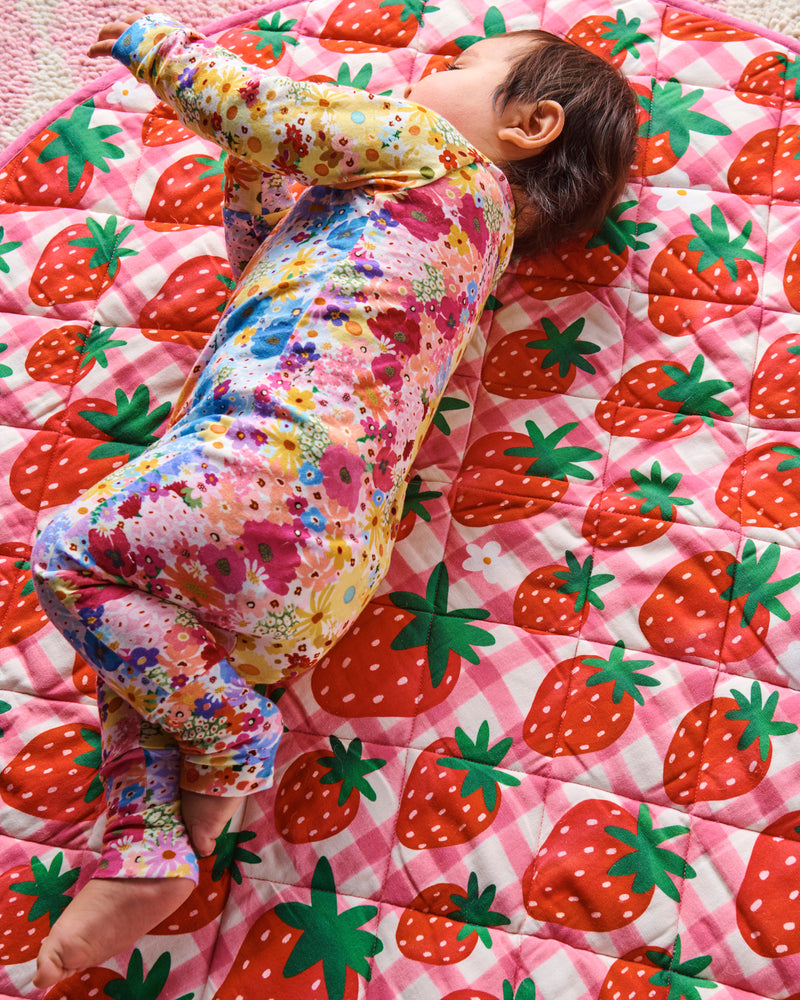 Strawberry Jam Quilted Baby Play Mat