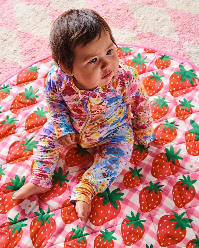 Strawberry Jam Quilted Baby Play Mat