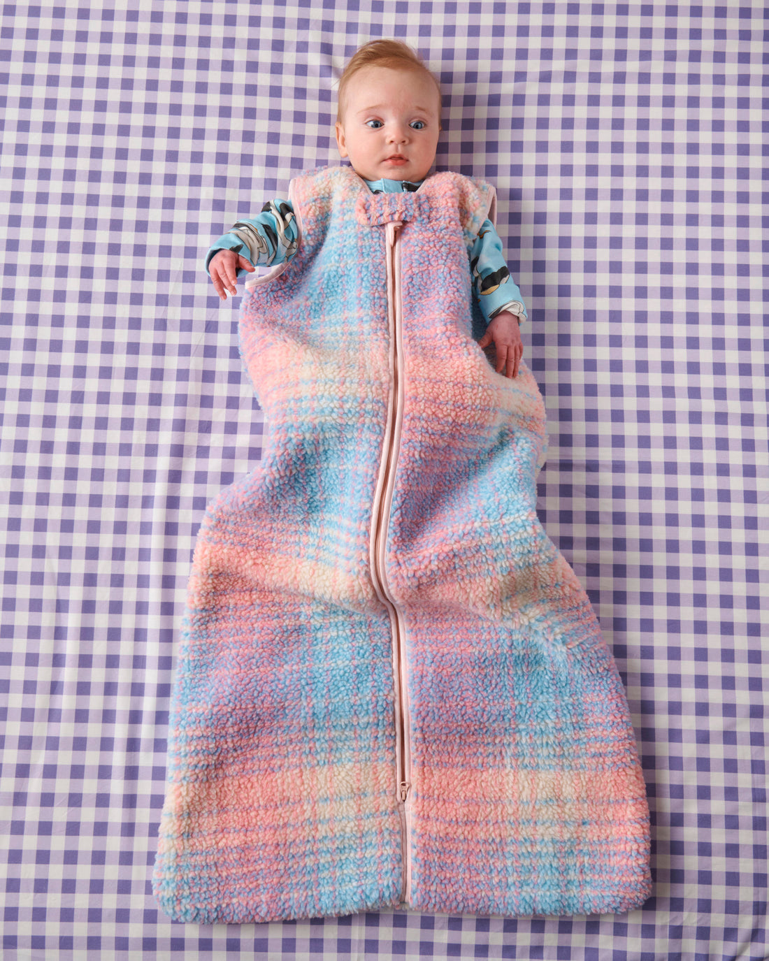 Pastel Dreams Tartan Sherpa Sleep Bag