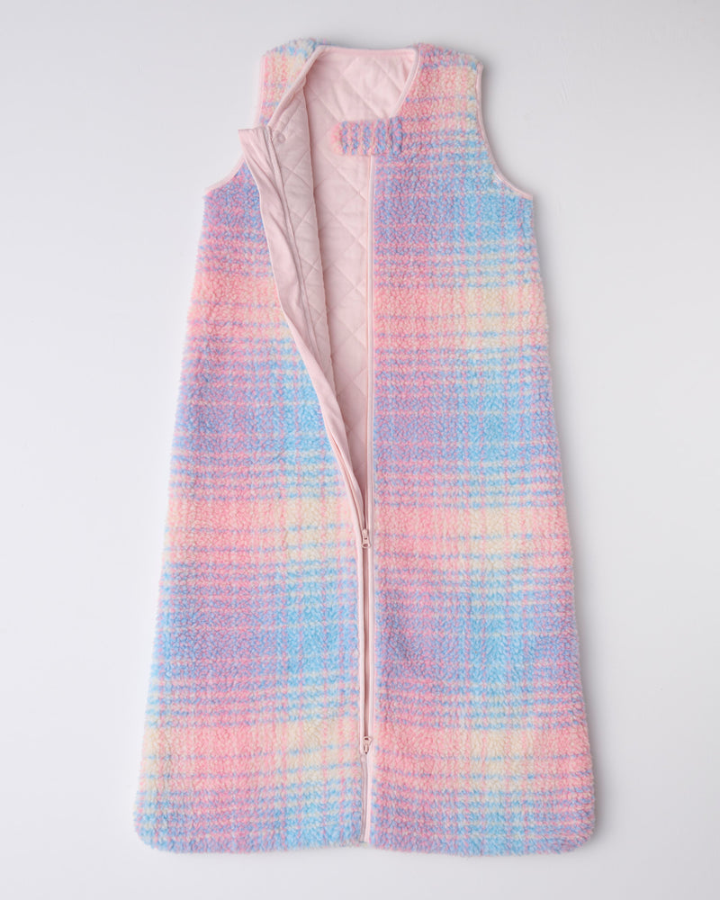 Pastel Dreams Tartan Sherpa Sleep Bag