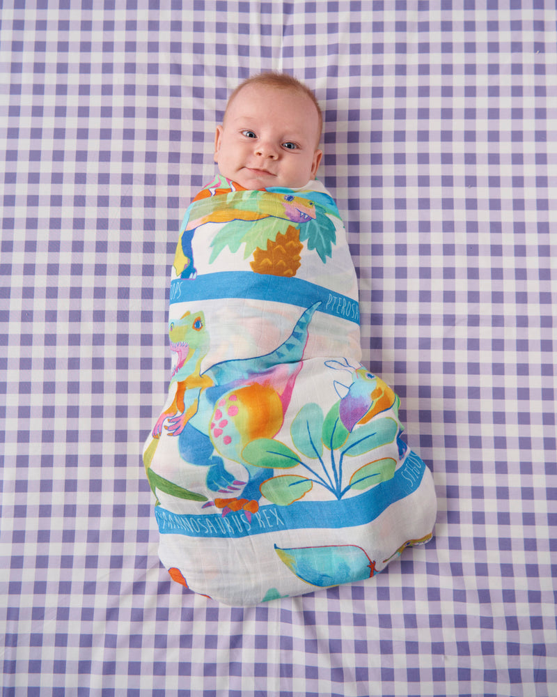 Dino Safari Bamboo Swaddle