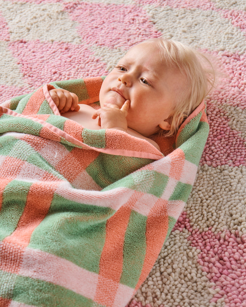 Pistachio Tartan Terry Baby Towel