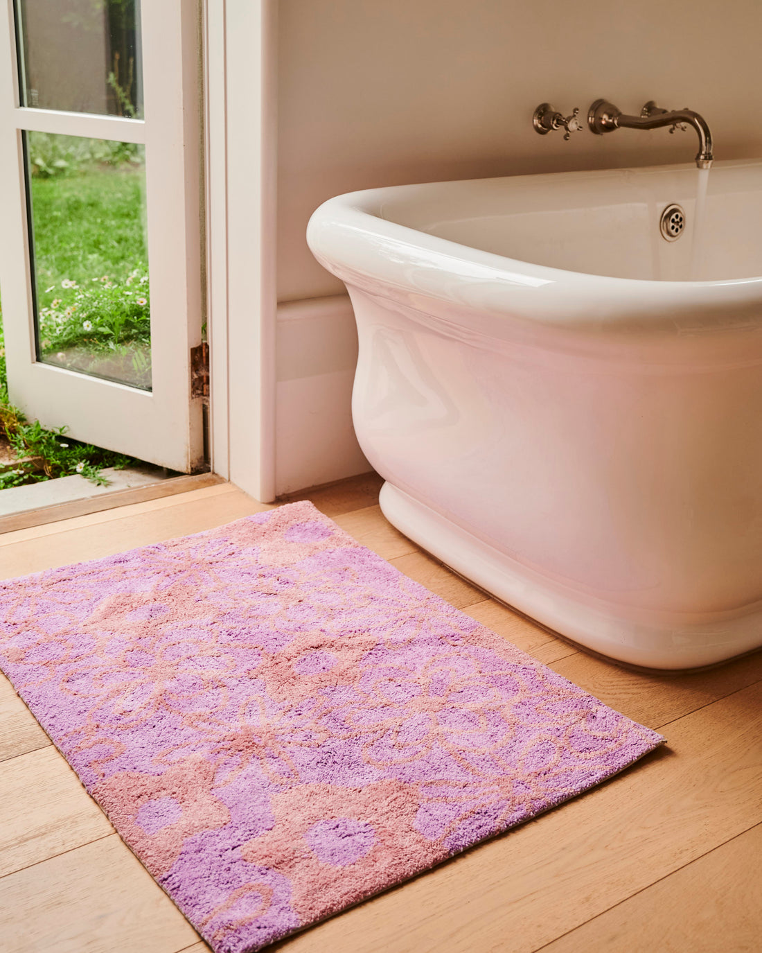 Peach Fleur Bath Mat