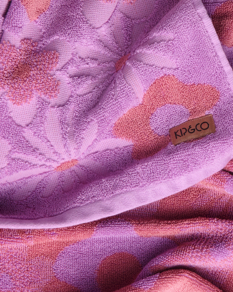 Peach Fleur Terry Hand Towel