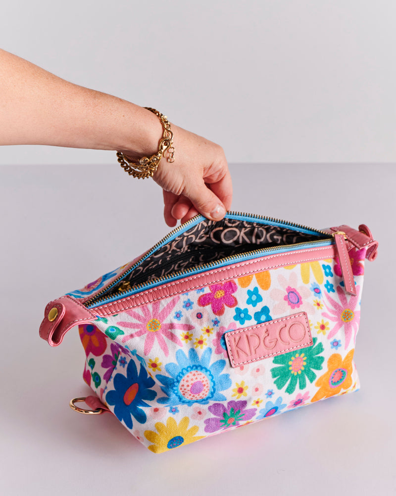 Rainbow Flowers Toiletry Bag