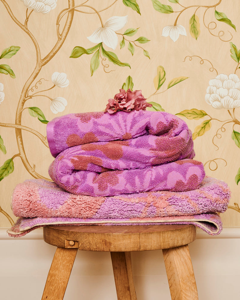 Peach Fleur Terry Bath Towel