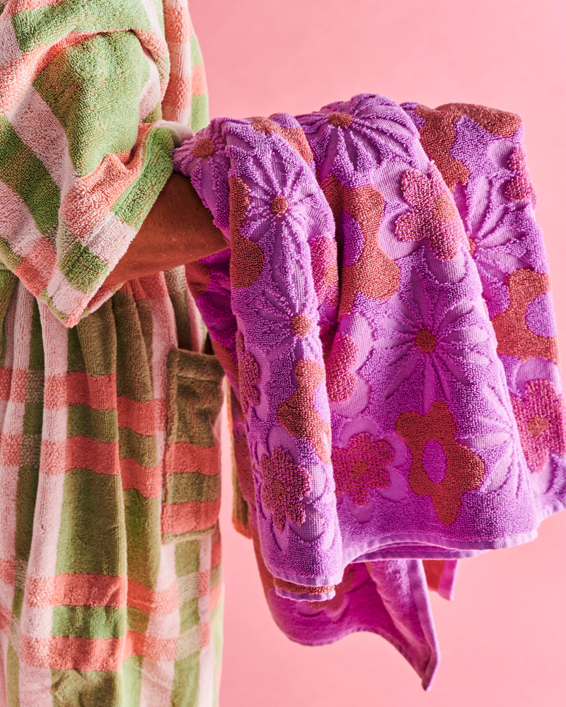 Peach Fleur Terry Bath Towel